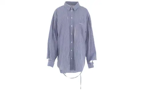 Balenciaga Shirts Women's Blue Lapel Moderate
