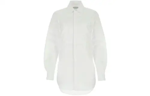 Bottega Veneta Shirts Women's White Lapel Moderate Shirt