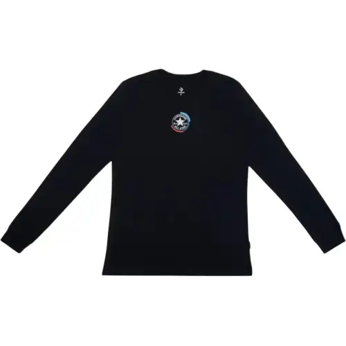 Converse T Shirts Women's Black Crew Neck Moderate