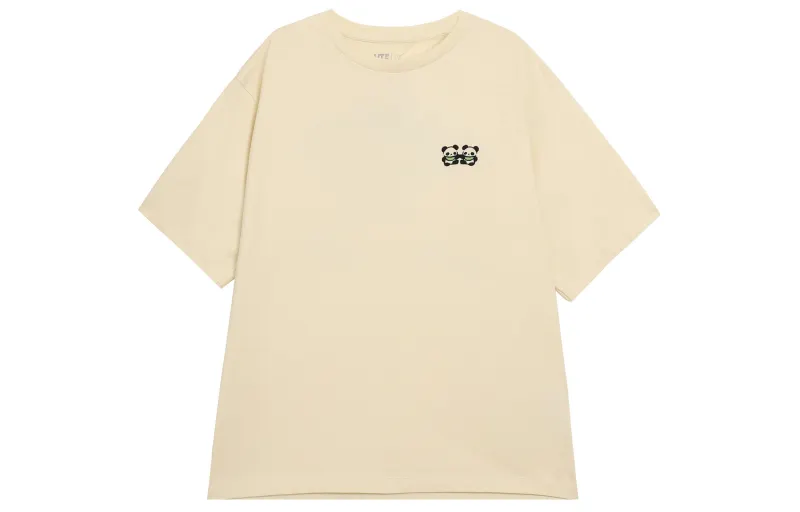 UNIQLO X POP MART Pop Mart, Collaboration T Shirts Women's Ivory Crew Neck Moderate Straight Fit