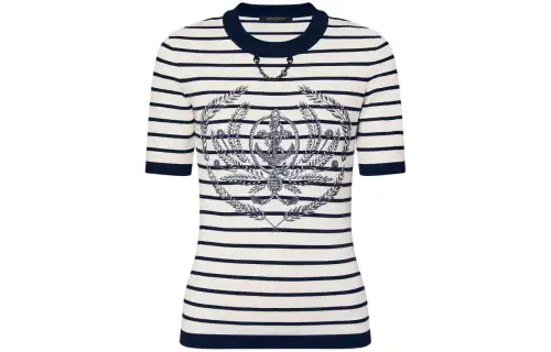 LOUIS VUITTON Striped Anchor Knit Top