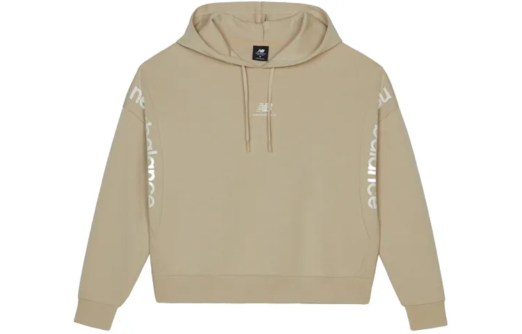 New Balance Sweatshirts Women's Khaki Hooded Moderate Straight Fit