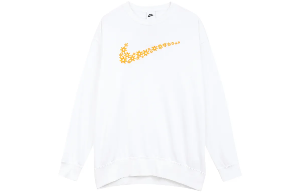 Nike Sweatshirts Women's White Crew Neck Moderate Regular