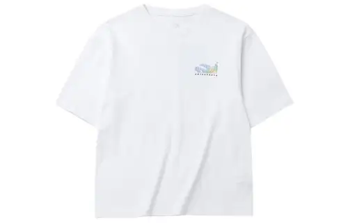 ANTA Life Collection T Shirts Women's Snowflake White Crew Neck Moderate