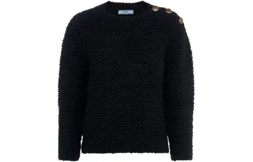 PRADA Triangle logo Bouclé Jumper