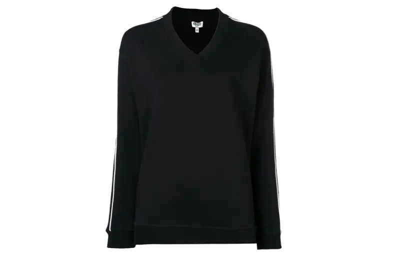 KENZO Sweatshirts Women's Black V Neck Moderate Regular