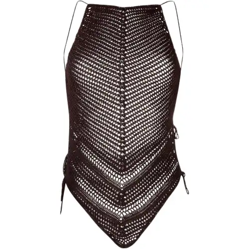 Bottega Veneta Bodysuits Women's Black Boat Neck Irregular