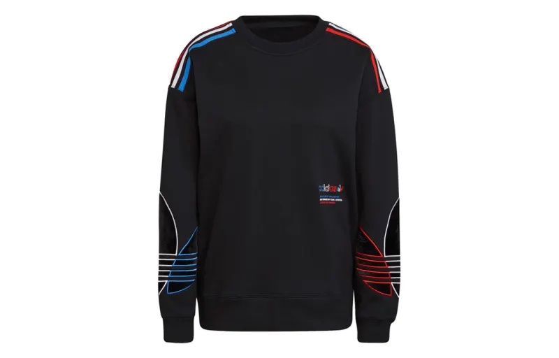 Adidas Originals Sweatshirts Women's Black Crew Neck Moderate Regular