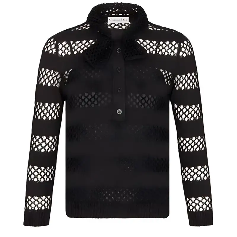 DIOR Quarterly New Products Shirts Women's Black Crew Neck Moderate Other