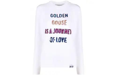 Golden Goose Sweatshirts Women's White Crew Neck Moderate Regular
