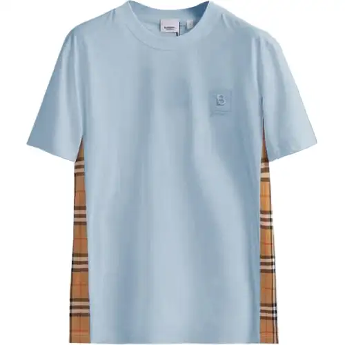 Burberry FW23 Women's Embroidery Crewneck T-shirt Blue