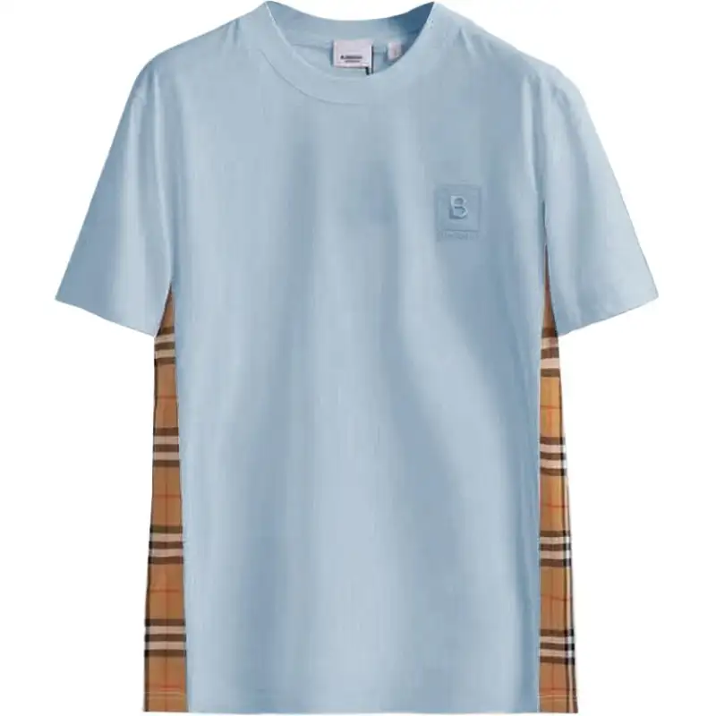 Burberry FW23 Women's Embroidery Crewneck T-shirt Blue