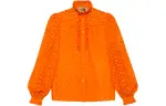 GUCCI X THE NORTH FACE Gucci X The North Face Shirts Women's Orange Stand Collar Moderate Other