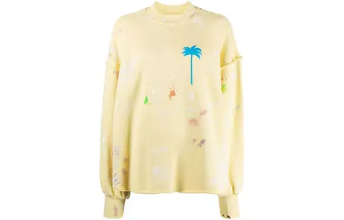 PALM ANGELS Palm Tree Sweatshirt Yellow