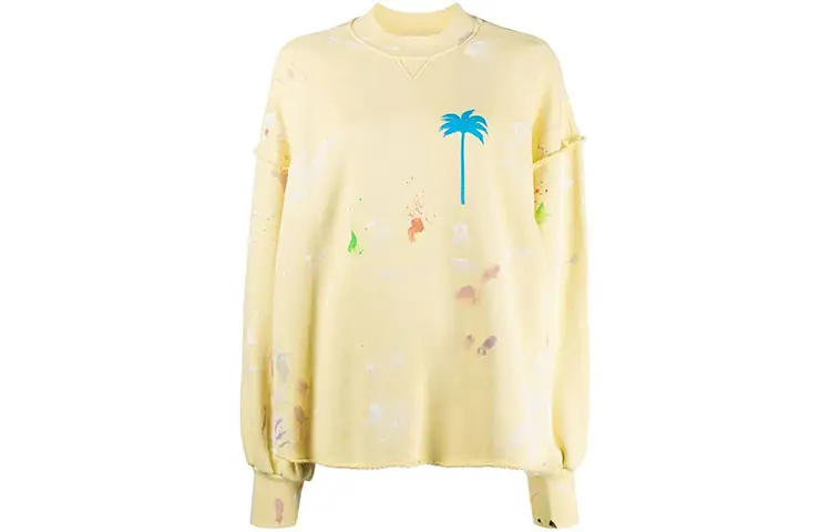 PALM ANGELS Palm Tree Sweatshirt Yellow