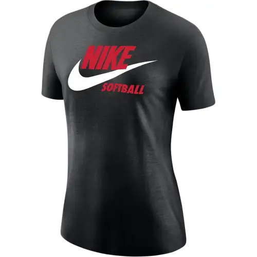Nike T Shirts Women's Black Crew Neck Moderate Straight Fit
