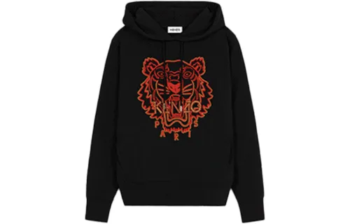 KENZO Sweatshirts Women's Black Hooded Moderate Heavyweight
