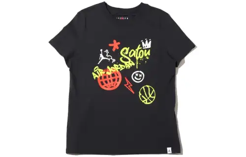 Jordan T Shirts Women's Black Crew Neck Moderate Other
