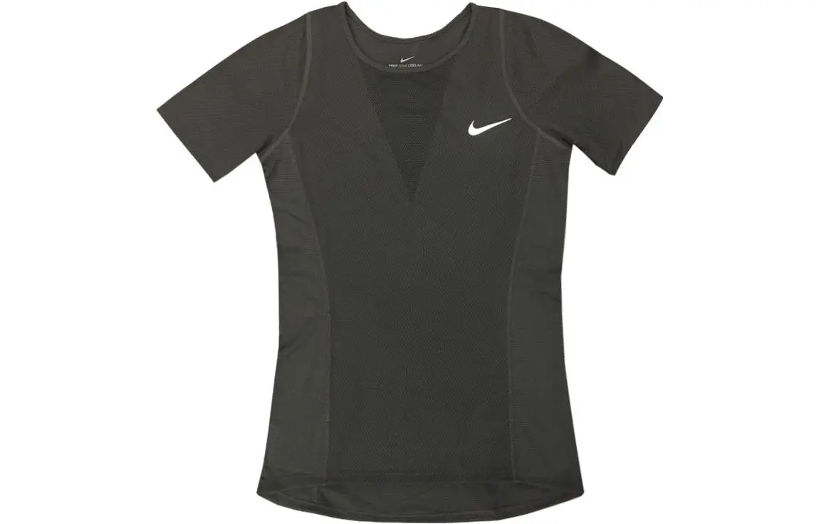 Nike T-Shirts Women's Gray Crew Neck Moderate Straight Fit