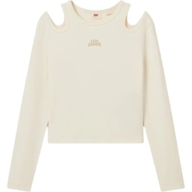 Levi's T-Shirts Women's Beige Crew Neck Moderate