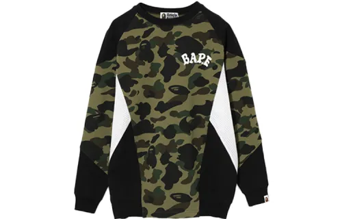 Bape 1st Camo Color Block Crewneck Green