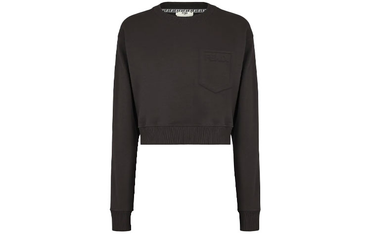 Женский свитшот Fendi Crop Sweatshirt (черный)