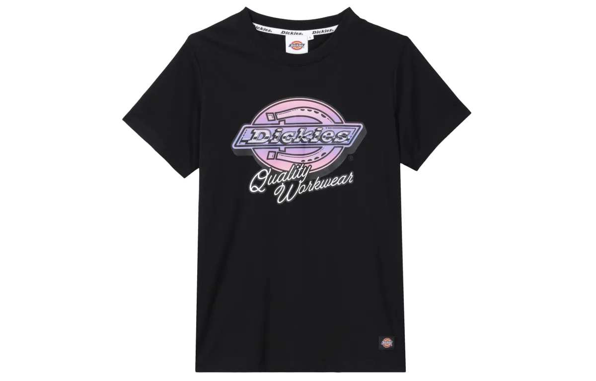 Dickies T-Shirts Women's Black Crew Neck Moderate Straight Fit