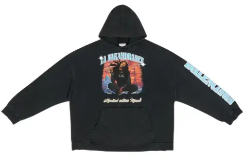 Balenciaga Music Aya Nakamura Merch Hoodie Wide Fit 'Black'