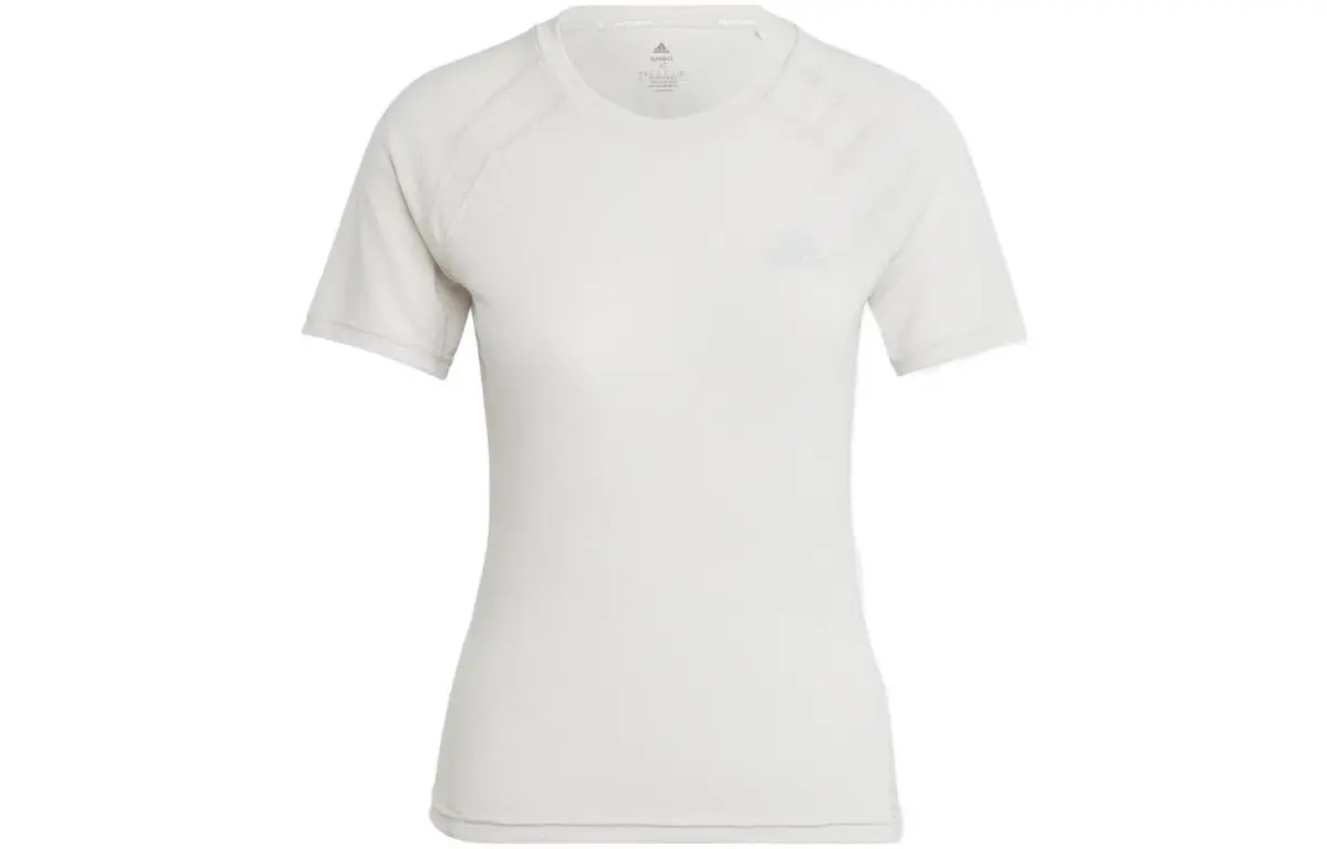 Adidas T-Shirts Women's White Crew Neck Moderate Straight Fit