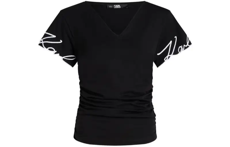 Karl Lagerfeld Signature V neck T shirt