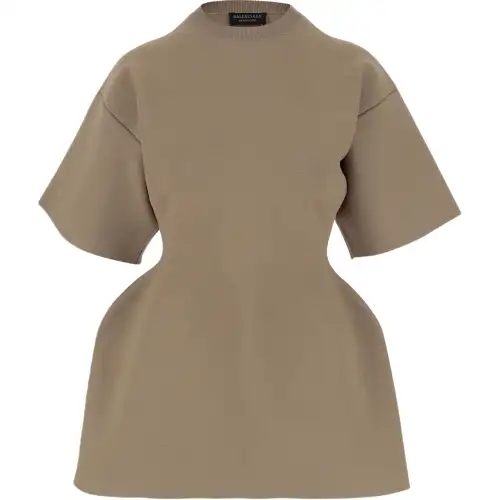 Balenciaga T Shirt, Regular Fit Women's Camel