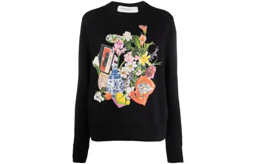 Golden Goose Sweatshirts Women's Black Crew Neck Moderate Regular