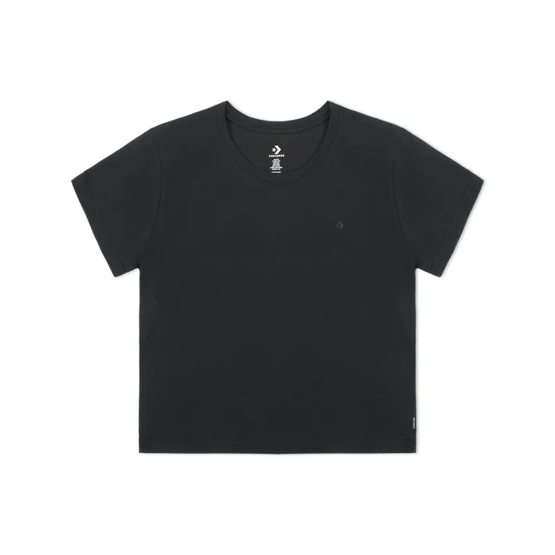 Converse T-Shirts Women's Black Crew Neck Moderate Straight Fit