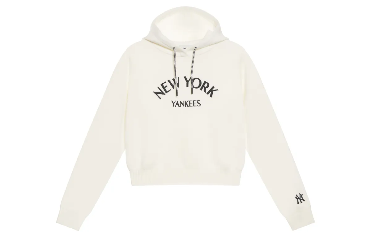 MLB Preppy Style Collection New York Yankees 24FW Knitted Sweater Women's Cream