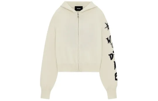 WE11DONE Cashmere Sweaters Women's White Hooded Moderate