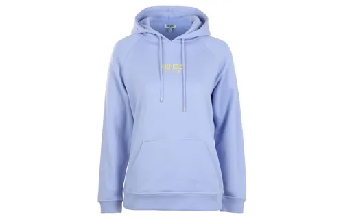KENZO Letter Logo Sweatshirts Women's Light Blue Hooded Thickened Regular