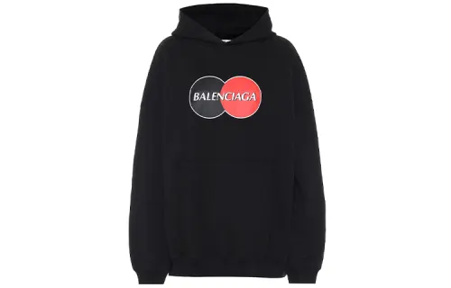 Balenciaga Sweatshirts Women's Black Hooded Moderate Regular