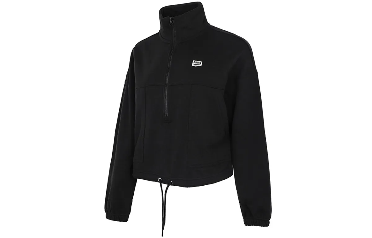 PUMA Sweatshirts Women's Black Stand Collar Moderate Regular
