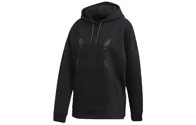 Adidas Originals Sweatshirts Women's Black Hooded Moderate Straight Fit