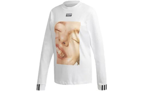 Adidas Originals T Shirts Women's White Crew Neck Moderate Straight Fit