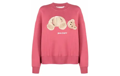 PALM ANGELS Women's Teddy Bear Sweatshirt Punch Pink/Multi