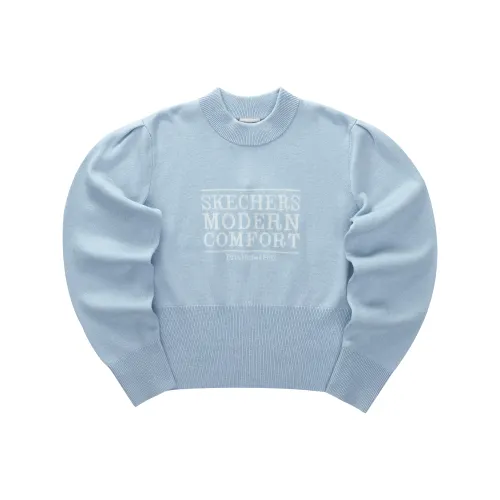 Skechers Sweaters Women's Cashmere Blue 00F5 Crew Neck Moderate Other