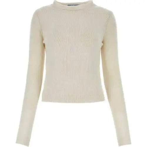 PRADA Sweaters Women's White Crew Neck Moderate Other