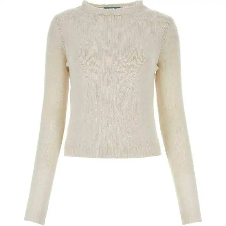 PRADA Sweaters Women's White Crew Neck Moderate Other