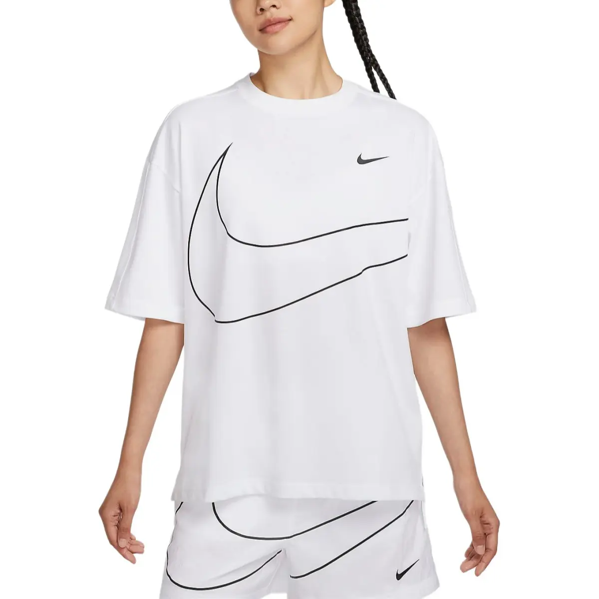 Nike Sportswear Swoosh Women's Oversized Crewneck T-Shirt White