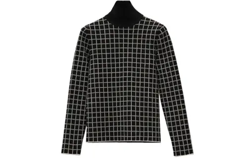 HERMES Cashmere Sweaters Women's Black Turtleneck Moderate