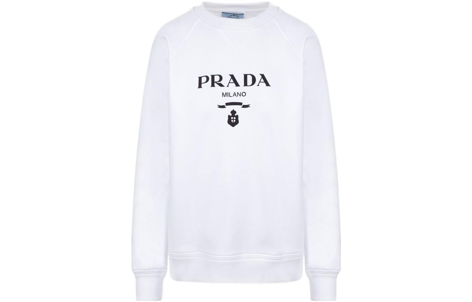 Женское худи Prada PRADA SS22 Logo (белое)