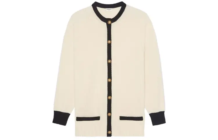 SAINT LAURENT Cashmere Sweaters Women's Natural Crew Neck Moderate