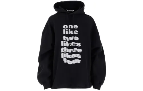 Balenciaga Sweatshirts Women's Black Hooded Moderate Regular