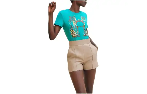 HERMES SS24 Regular T Shirt Women's Sapphire Green